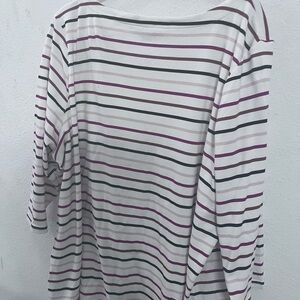 Women's Striped Top Shirt Multi Color 3X